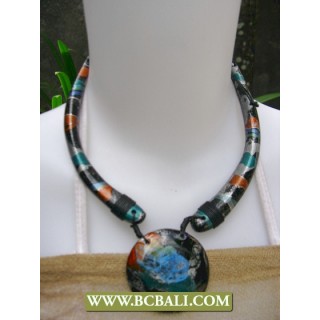 Bali Wooden Airbrush Fashion Necklace